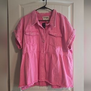 Savanna Jane Pink Denim Blouse